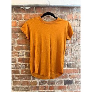 MADEWELL • Pumpkin Orange Short Sleeve 100% Cotton Tshirt • Ladies Size XS